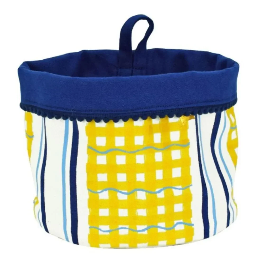 Love Vivid Coastal‎ Stripe Canvas Storage Pots S/3 NWT